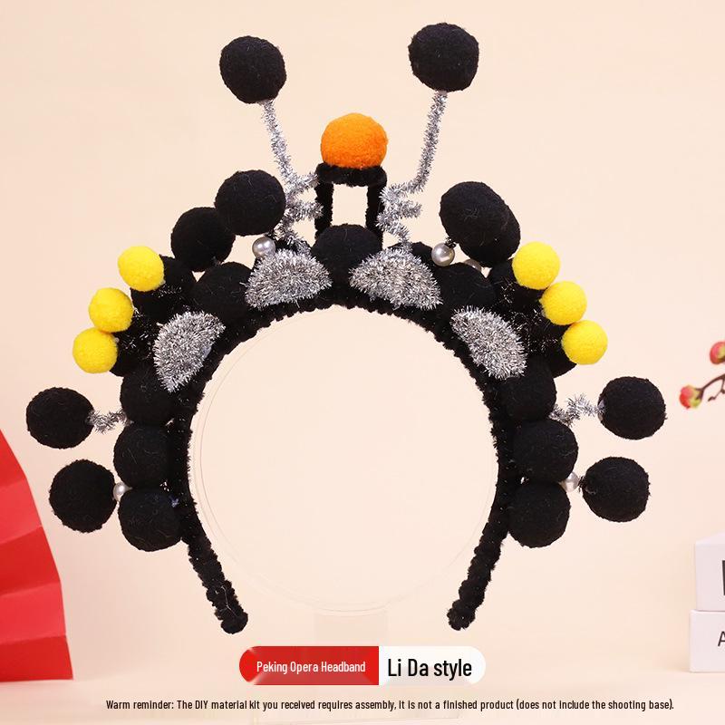 DIY Peking Opera Headband & Hair Accessories Kit for Dragon Boat Festival Team-Building Activity