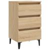 Nightstand with Metal Legs Sonoma Oak Finish 40 x 35 x 69 cm