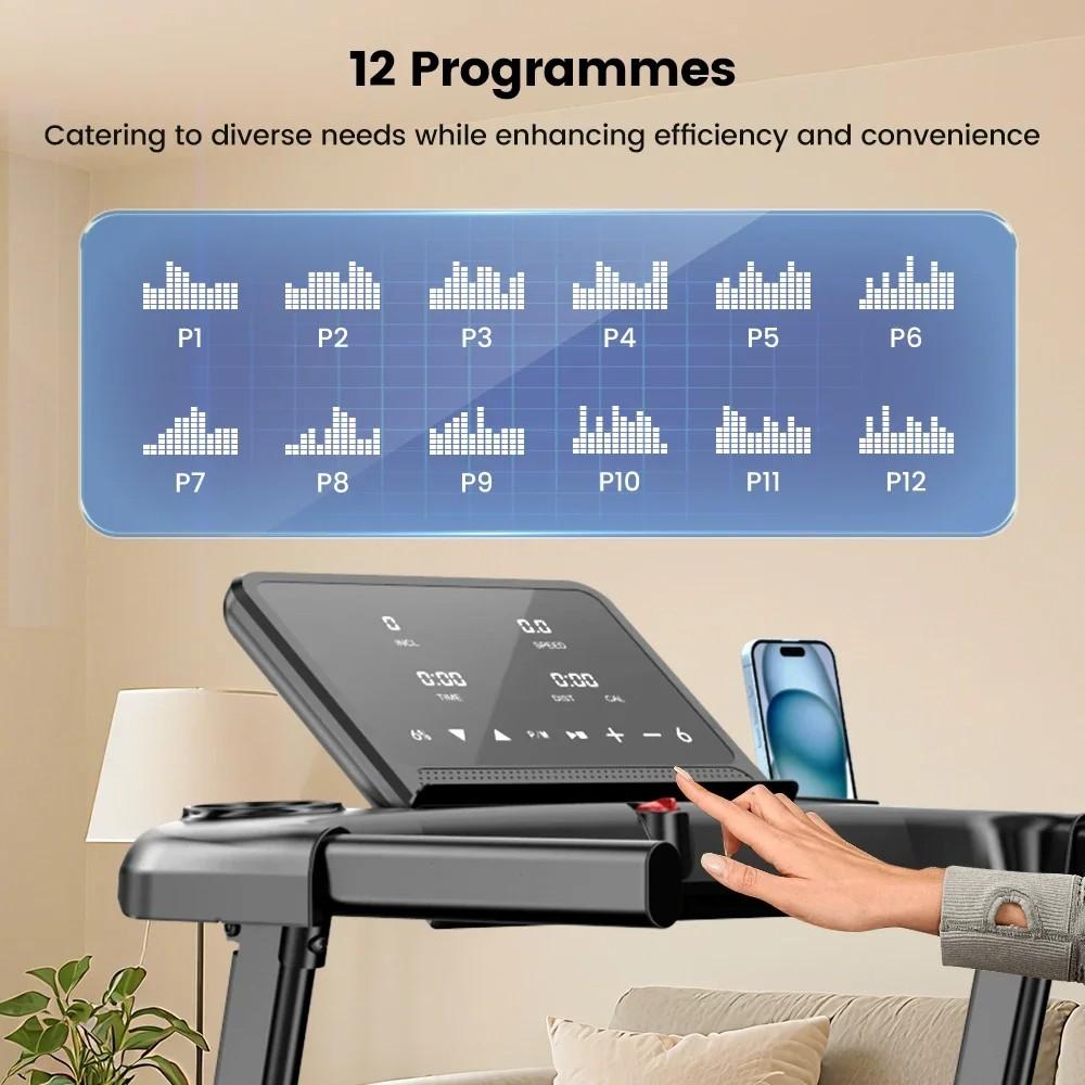 Formill FT61 3.0 Horsepower Folding Treadmill, 15° incline, 13.5 km/h, 17×43 inch belt, 300 lbs load, quiet, LCD, home shock absorption