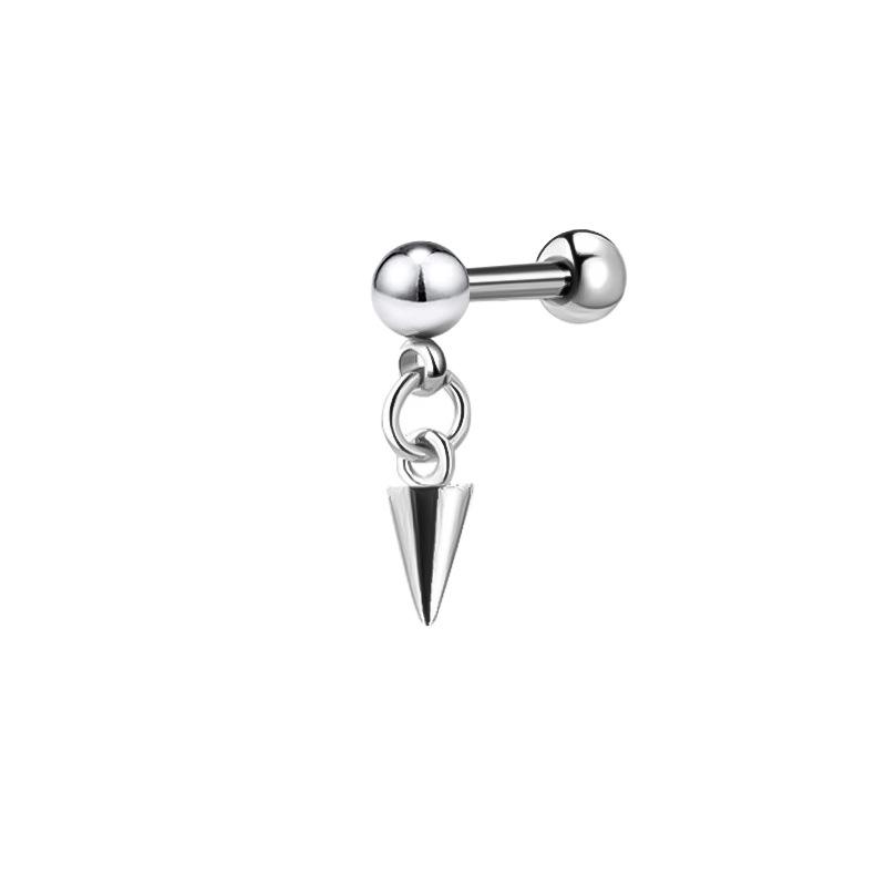 Edelstahl Zirkonia Hantel Knorpelohrringe mit Teufelsteckern, Auf Lager