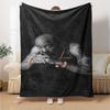 1pc 2PacHip Hop Blanket Soft Lightweight All Season Multi Purpose Throw for Sofa, Bed, Office & Picnics, French Style with Iconic Album Art & Quotes