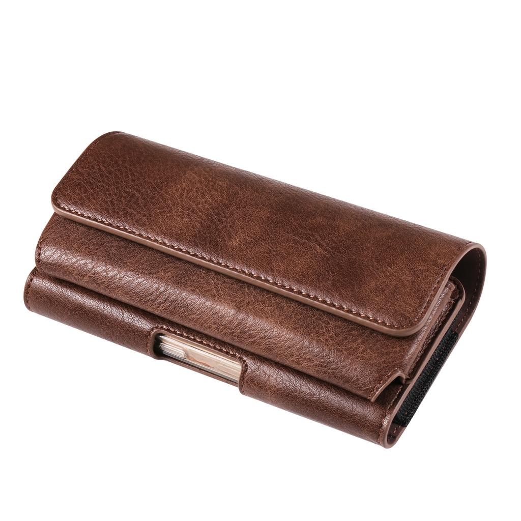 Men'S Double-Layer Waist Bag with Magnetic Closure -  Large Capacity Phone & Glasses Holder, Faux Leather Belt Bag