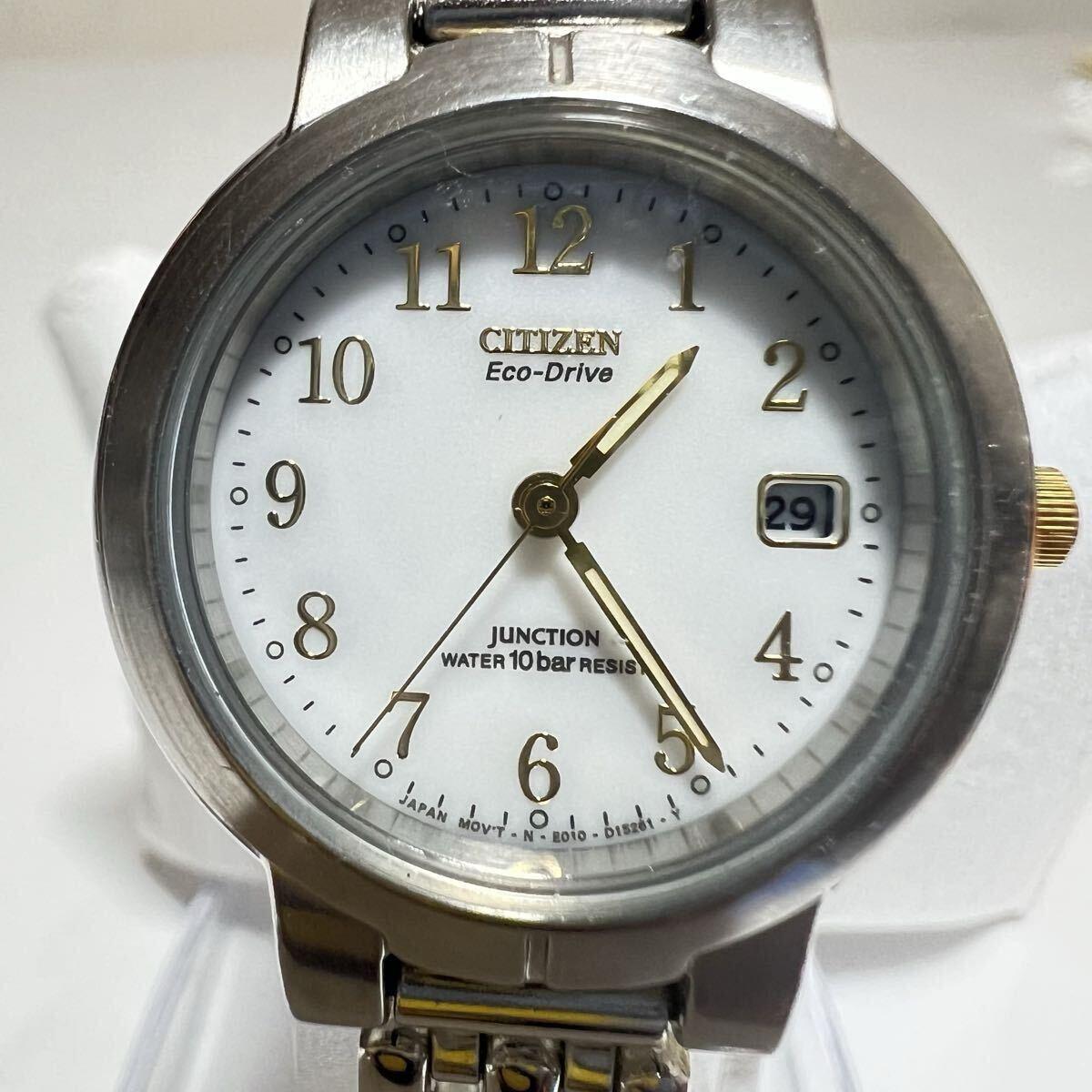 Used Working item CITIZEN Citizen JUNCTION Eco-Drive Solar Watch White Dial Date Eco-Drive Combination Color
