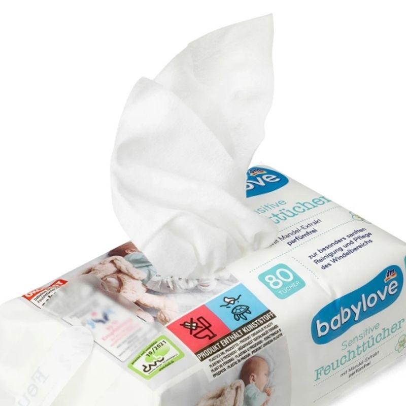 Baby Love Sensitive Feuchttücher 80 Tücher x 2 Packungen