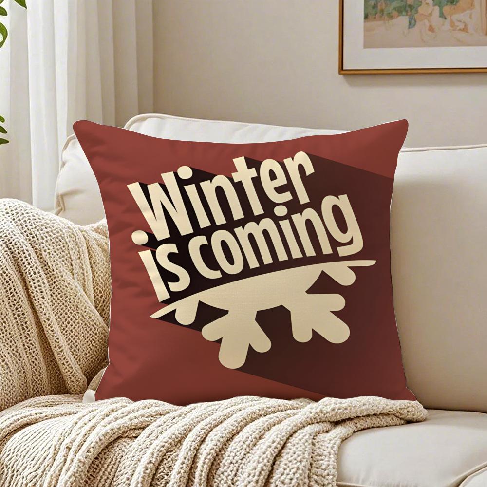 Warm Festive Christmas Red Collection Art Cushion Cover Linen Pillowcase Soft for Sofa Bed Home Room Decor