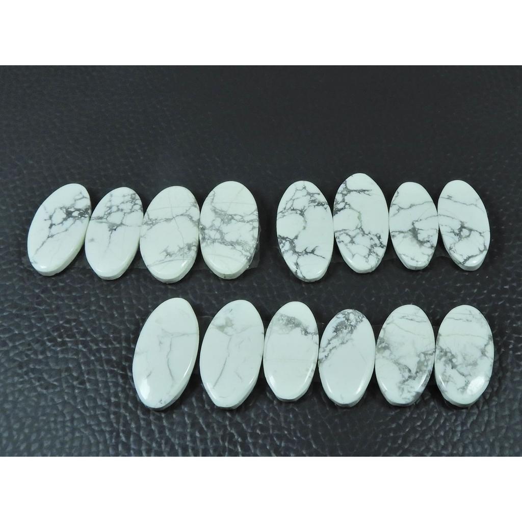 143Cts. Natural Howlite Matche Pair Oval Cabochon Loose Gemstone 07 Pair Lot C-3357