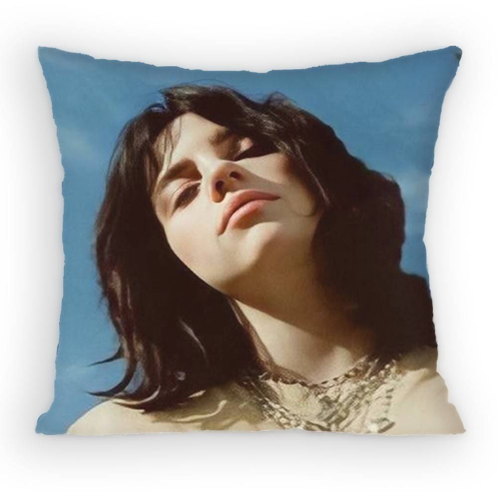 Billie Eilish Blue Pillow Case Sofa Living Room Bedroom Headboard Backrest Cushion Square Cushion Nap Time