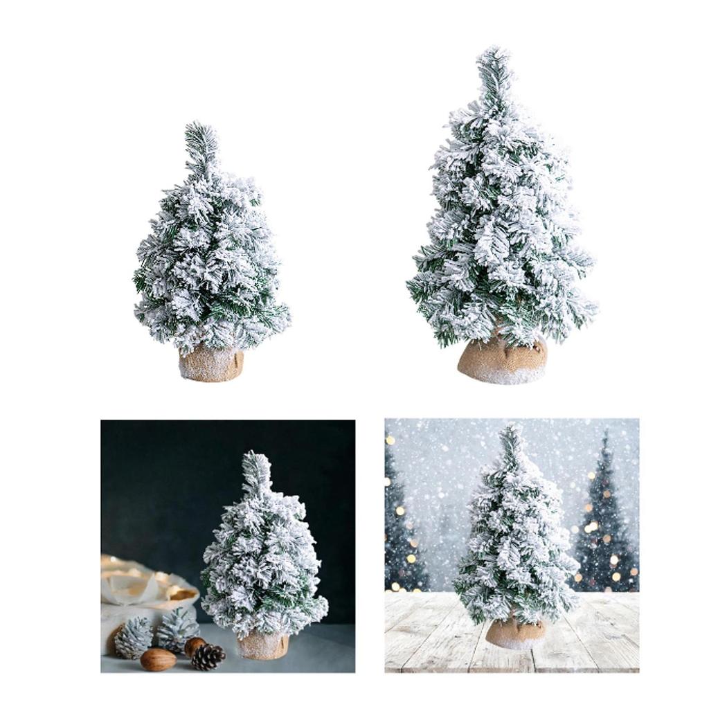 Snow Flocked Christmas Tree Small Artificial Christmas Tree Mini Desk Christmas Tree