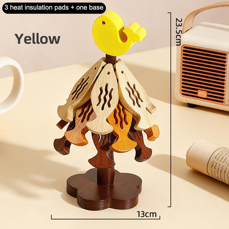 A Tree-shaped Heat-insulating Mat, Anti-scalding Household Placemat, Small Fish Creative Ornament, High Temperature Resistant