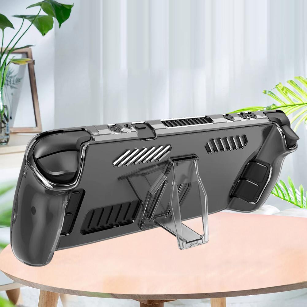 Hard PC Game Console Cover Accessories Transparent Crystal Game Console Shell Replacement Detachable with Support for Steam Deck