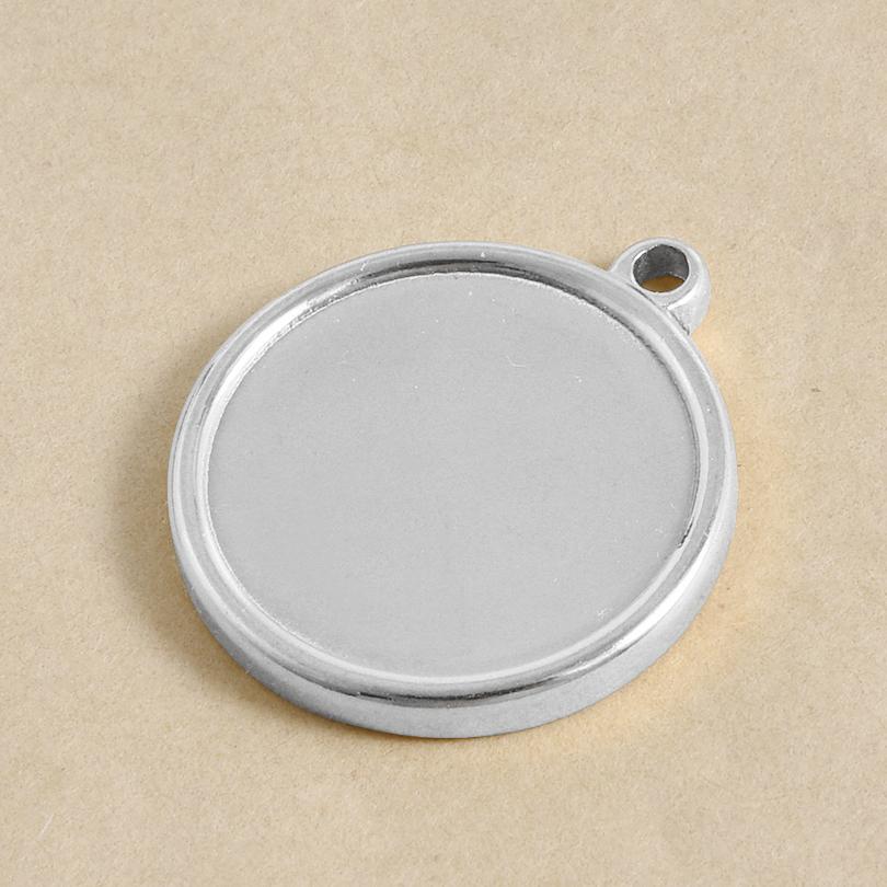 6pcs New Steel Color Cabochon Charm No Fade Oval Round Water Droplet Pendant Metal DIY Stainless Steel Charms For Jewelry Making