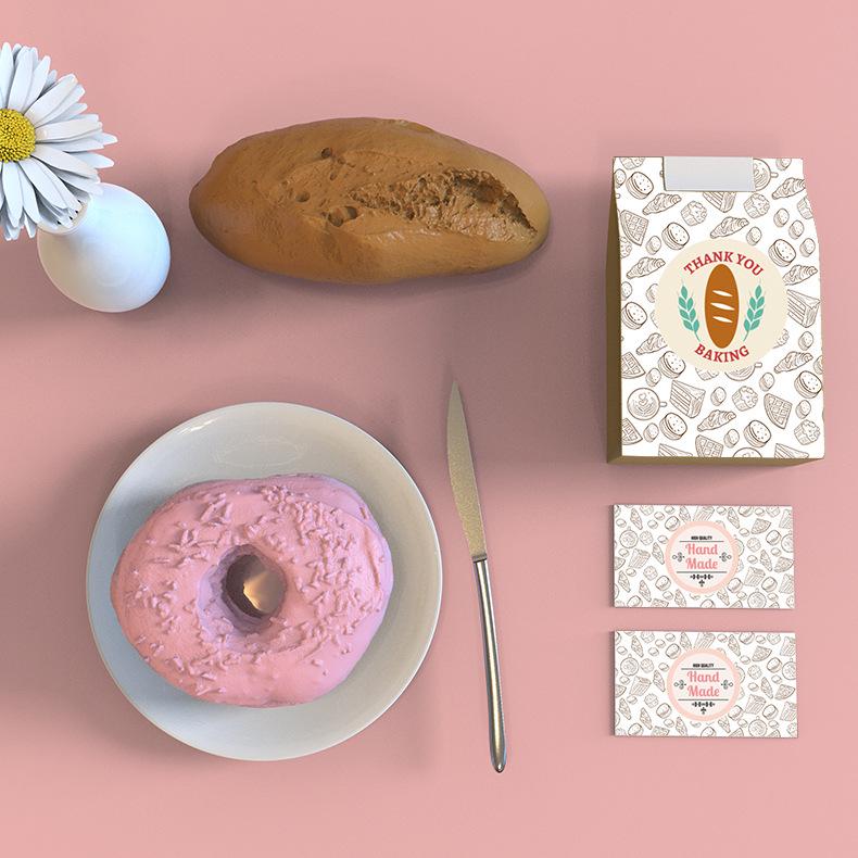 500 Handcrafted Bakery Sealing Stickers