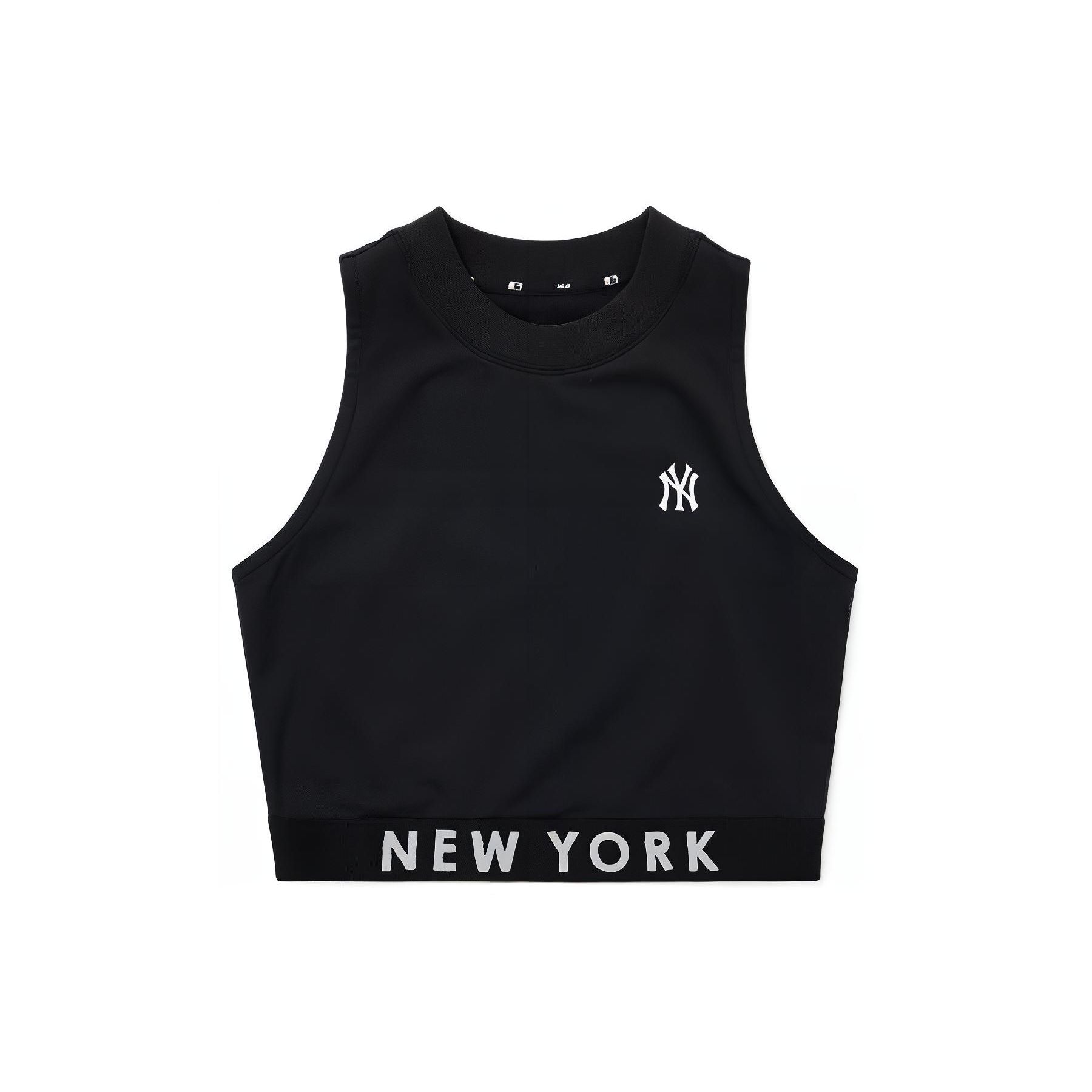 MLB Basic Logo Serie New York Yankees Logo Ronde Hals Mouwloze Top Dames tops Zwart 3FTK08023-50BKS M black