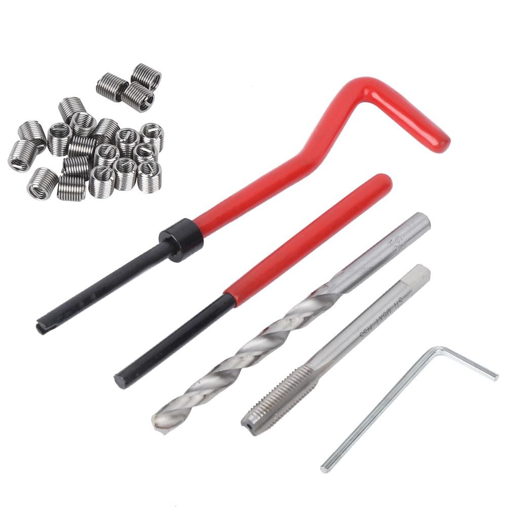 25pcs M6 Thread Repair Kit Thread Tap Drill Bit Damaged Threads Repair Tools