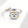 Cute Cat Spinning Ring, Animal Cat Relieves Stress and Anxiety with An Open Mouth Ring, Popular Jewelry.