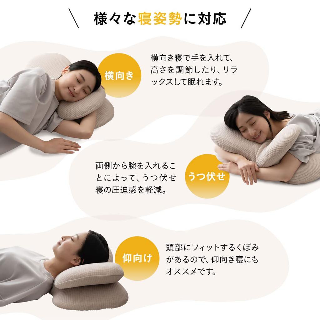 EMOOR Pillow with Memory Construction with Different Memory Foam Washable Cover Side-Sleeping Hand-Hugging, Foam, Two-Layer Firmness, Urethane,