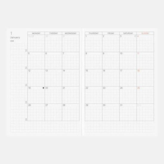 Hobonichi Techo 2026 Main Body Planner A6 1 Day Page (English) January Monday Start