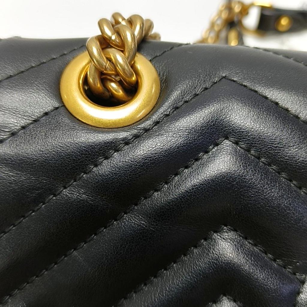 [Pre-Owned] Gucci GG Marmont Small Matelassé Shoulder Bag 'Black' - Very Good #5VX2O9