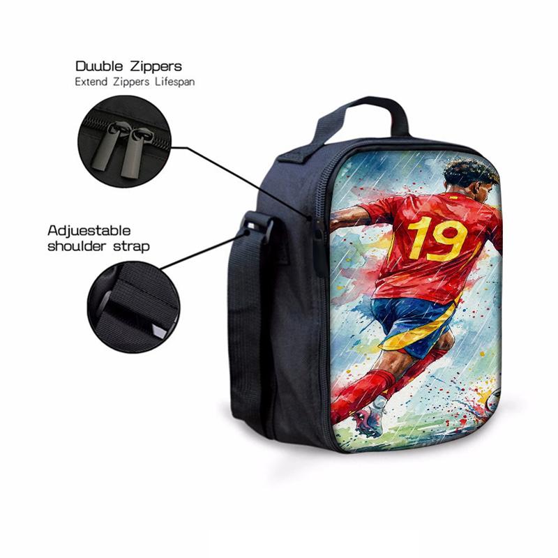 3-Piece 19 Soccer Star Pattern Backpack Set – Large-Capacity Casual Backpack with Matching Clutch & Tote Bag, Perfect for Daily