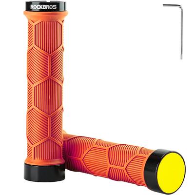 TPR Bicycle Grips with Reflector, Orange
