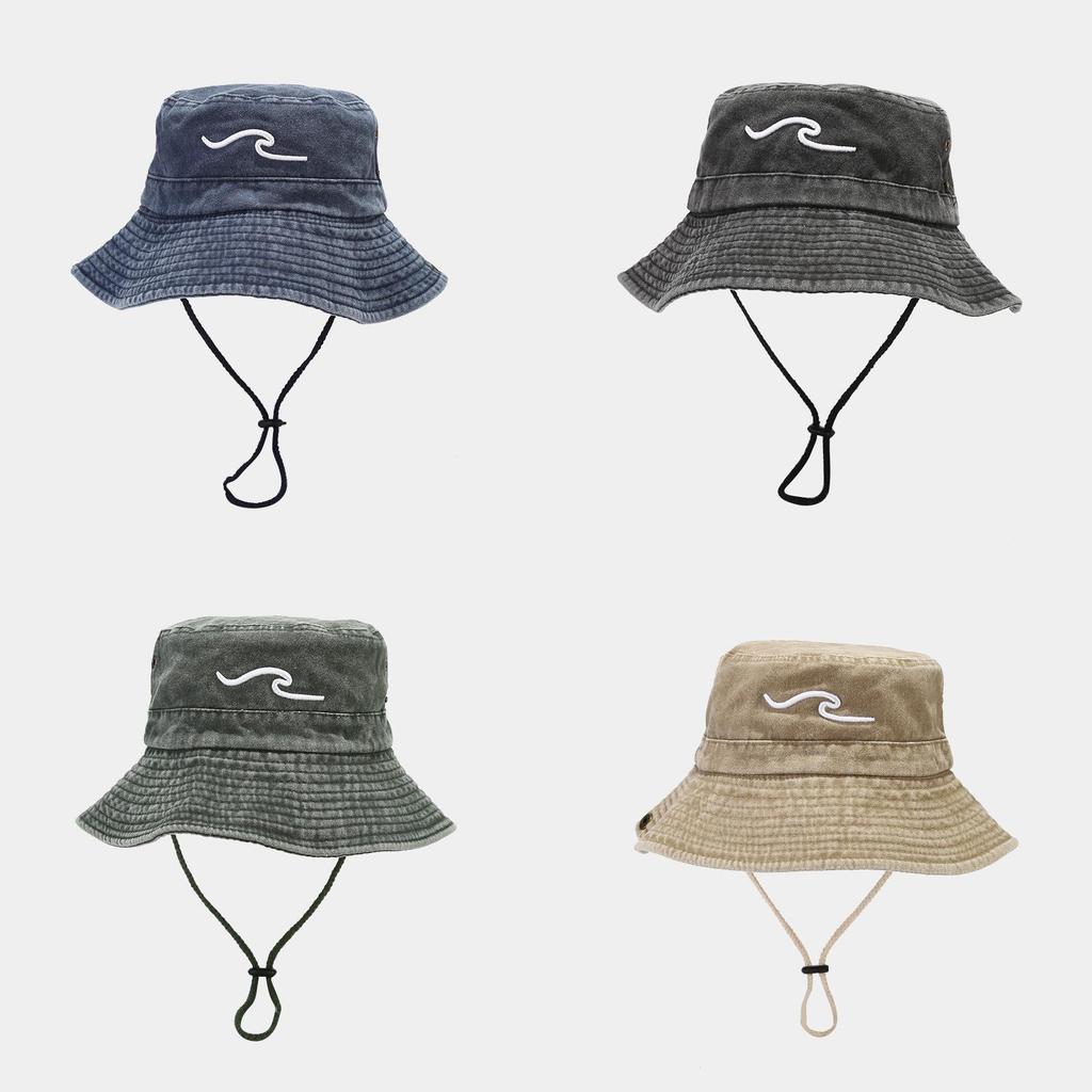 Vintage Cotton Fisherman Hat With Wide Brim Sun Protection For Outdoor Camping And Casual Wear