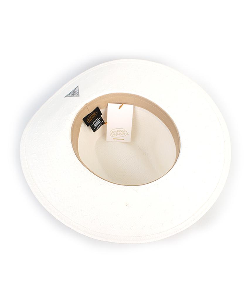 Yunibeosyeolkemiseuteuli Stripe Line White Long Fedora Panama Hat