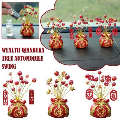Chinese Spring Festival Money Tree God Feng Shui Fa Miniature Fortune Ornaments Lucky Car Desktop Cai New Year Decorating H F1q1
