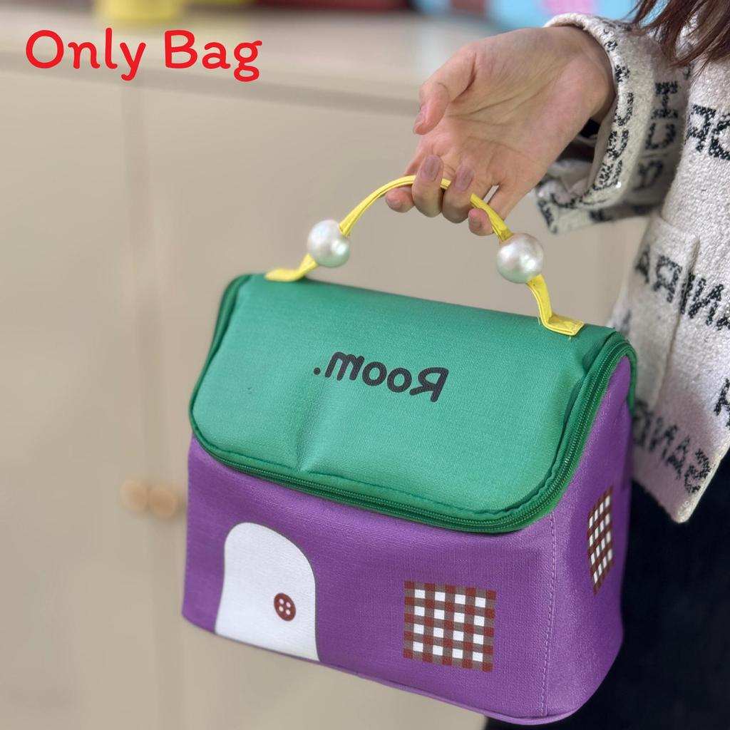 Canvas Cartoon Style Makeup Bag With Large Capacity Waterproof For Travel And Daily Use