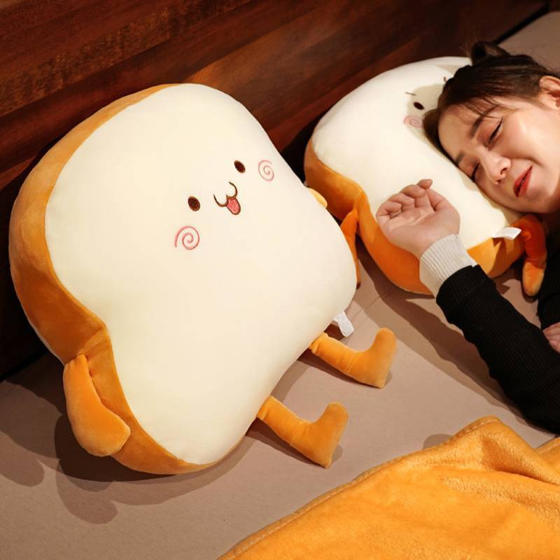 Toast Plush Pillow Blanket Duo For Office Napping And Relaxation