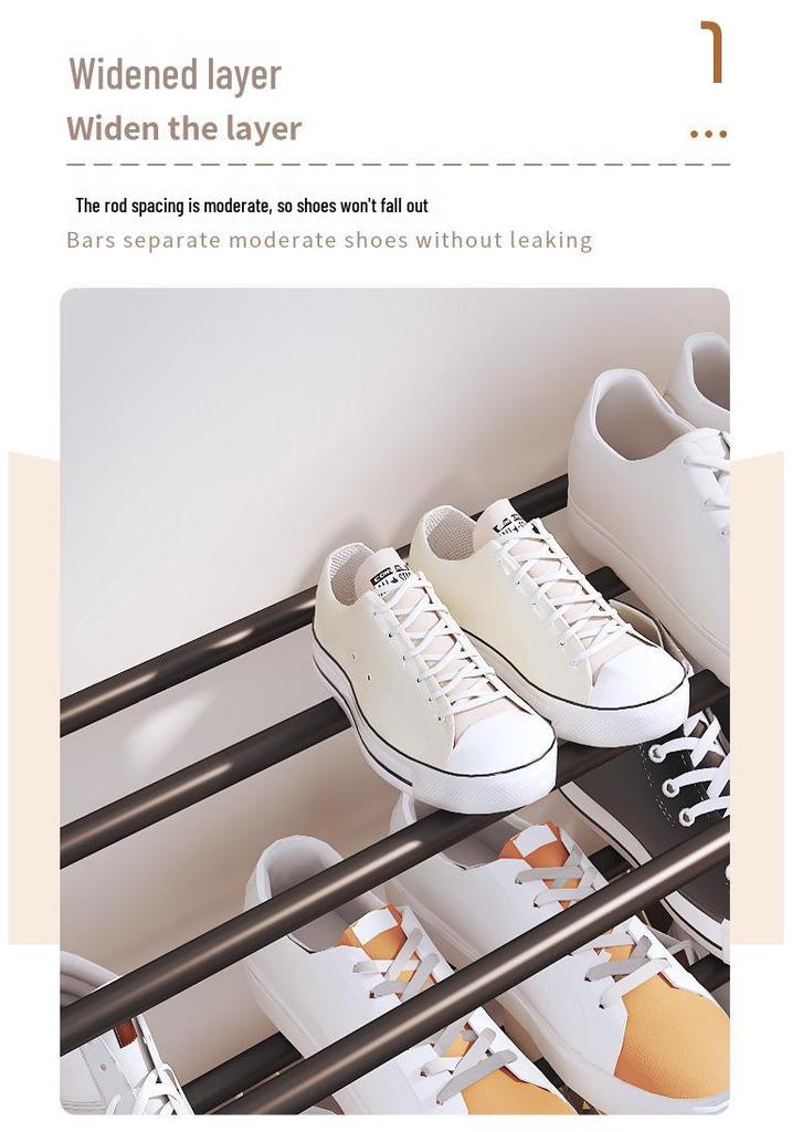 Multi-Layer Alloy Shoe Rack for Dormitory and Home Entrance Hallway