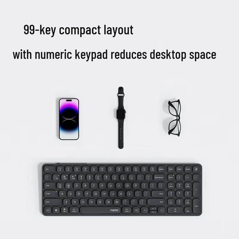 Rapoo E9350L 99-Key Multi-Mode Ultra-Thin Rechargeable Keyboard