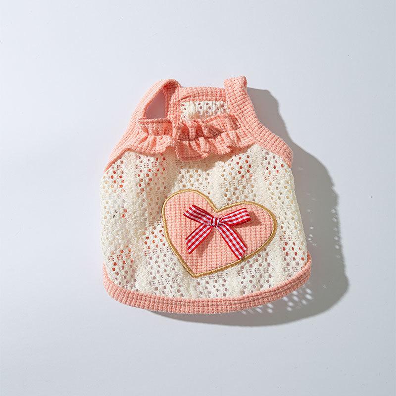 New spring and summer dog clothes love bow suspender teddy than bear small and medium dog summer pet clothes