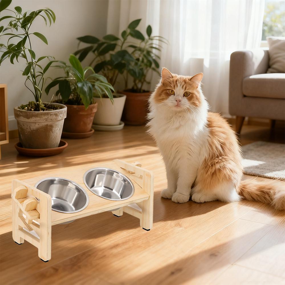 Adjustable Elevated Pet Bowl Stand Anti-Spill Non-Slip For Small Medium Large Cats Dogs Food Water Bowl Holder Easy Clean