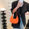 Einfarbige Stoff-Schultertasche Mit Aufdruck Filz-Handtasche Einfache Halbmond-Achseltasche Damen