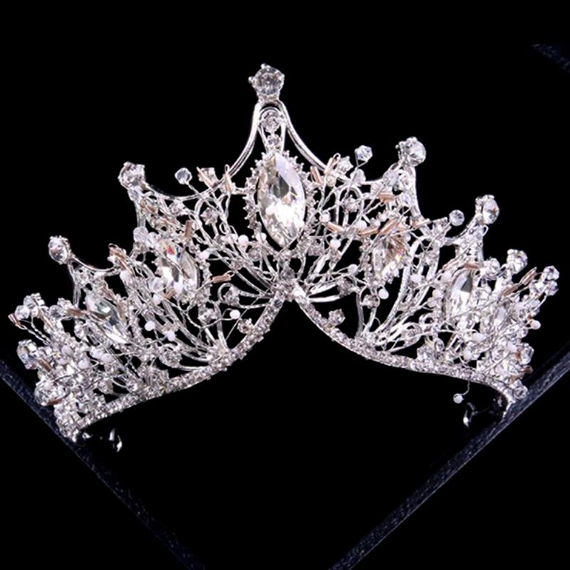 Барочная Королевская Корона Ручной Работы Золотые Свадебные Диадемы И Корона Для Невесты Ободок серебряный