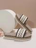 European & American Bohemian Thick-Sole Sandals: Colorful Ribbon, Women's Round-Head Slippers