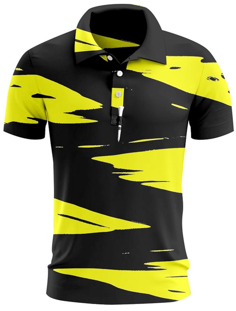 Men's Polo Shirts Golf Shirt Button Up Breathable Quick Dry Moisture Wicking Short Sleeve Man