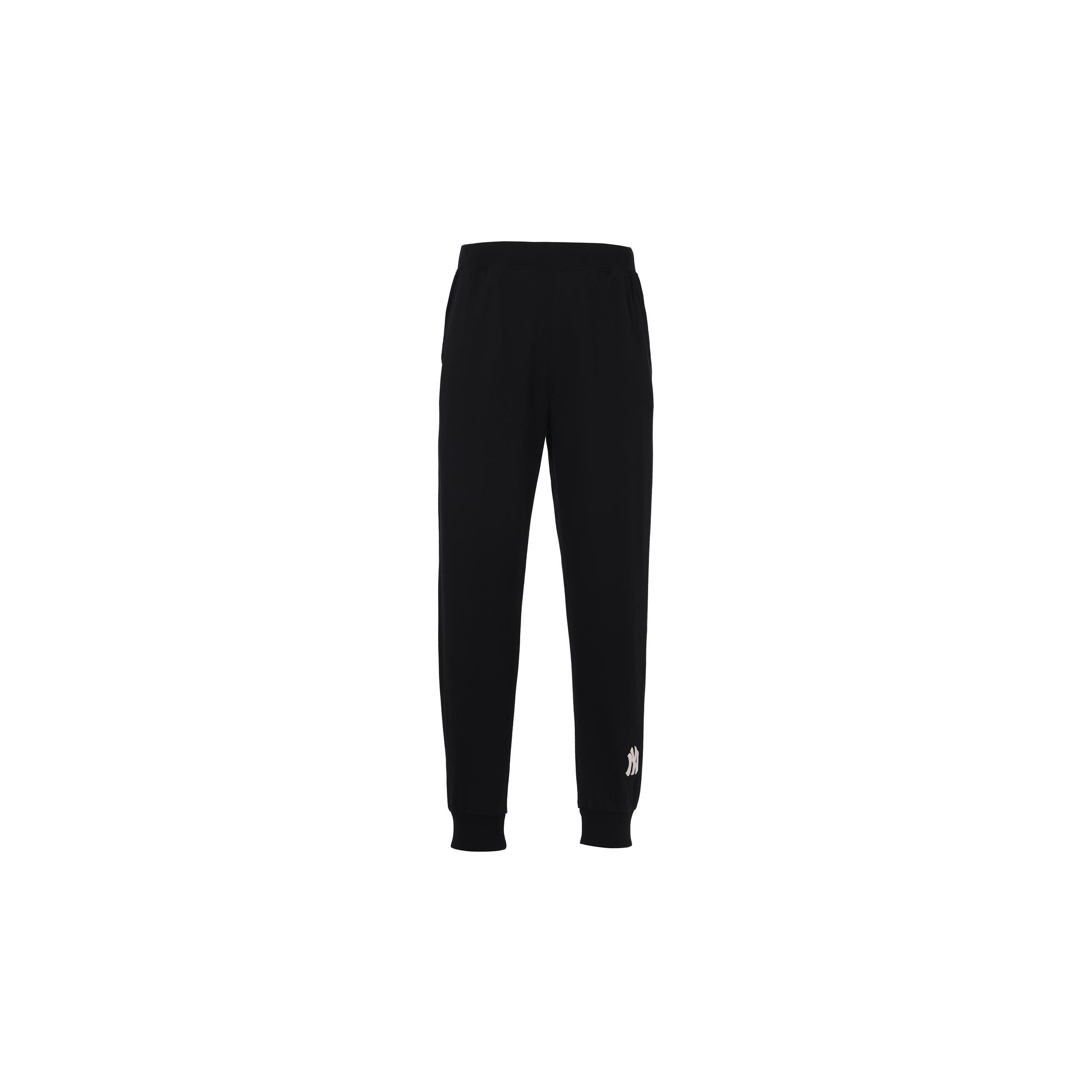 MLB Base Logo Knitted Sweatpants Unisex Black Moderate Cuffed Pants 3APTB0124-50BKS XXL