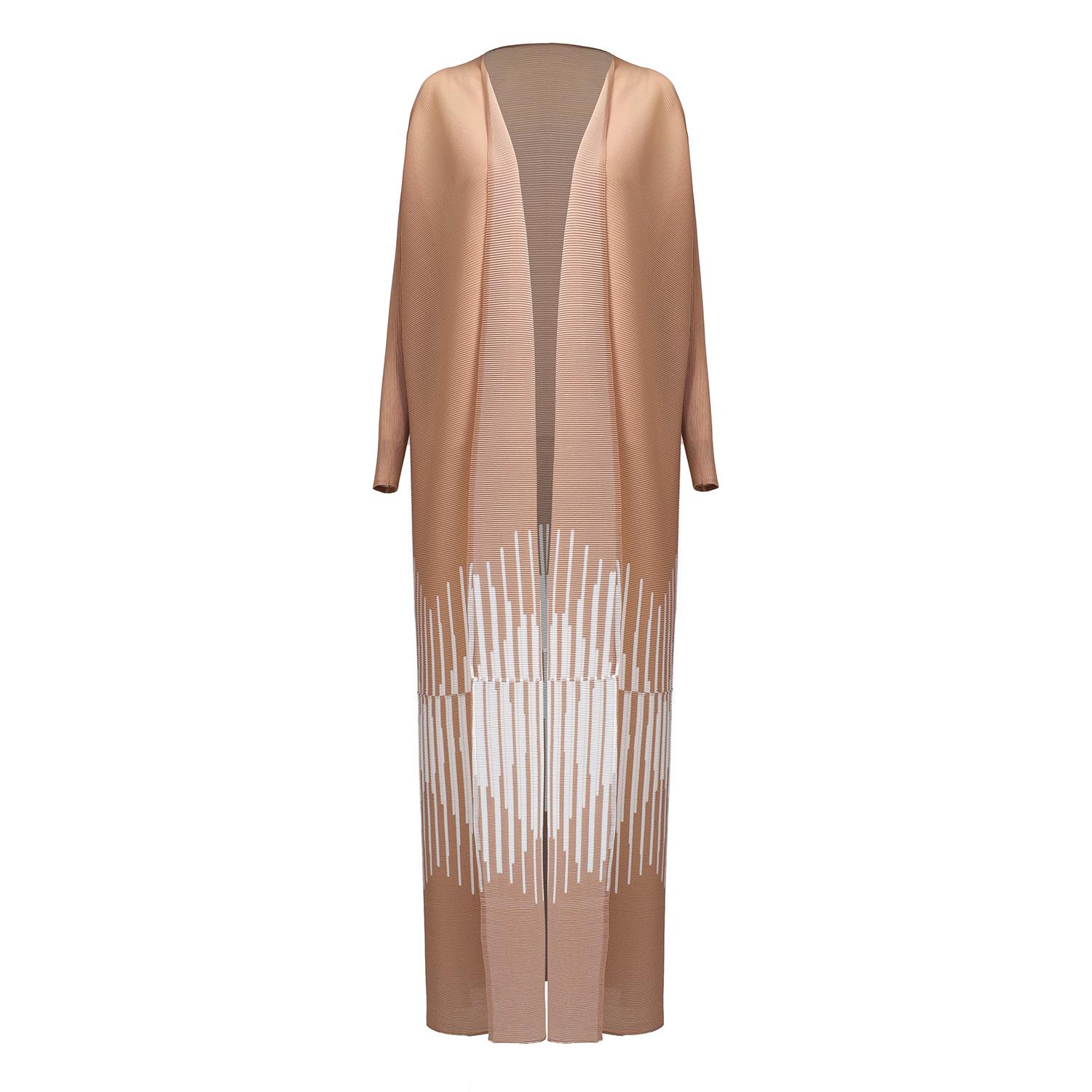 

Женское длинное плиссированное пальто-халат большого размера в ближневосточном стиле с принтом Дубай-Турция One Size (suitable for 90-180 cm) хаки