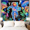 1pc Astronaut Fluorescent Tapestry, UV Responsive Forest Mushroom Tapestry, Galactic Space Tapestry