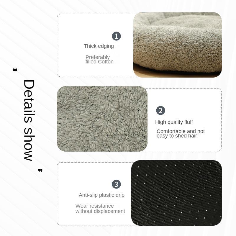 Arctic Flannel Round Cat Bed Warm Cat Bed Dog Bed Round Bed Wear-resistant Soft and Comfortable Mat Winter Supplies Pet Supplies