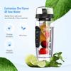 32oz Space Bottle Single Layer PCTG Cup Fruit Brewing Water Bottles with Grid Infuser Food Grade
