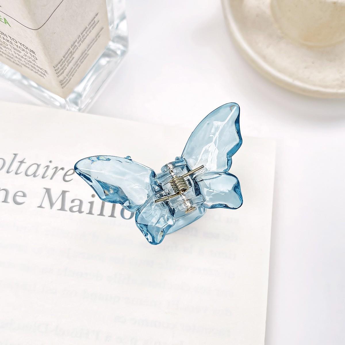 Korean Style Crystal Butterfly Hair Clip - Dreamy Jelly-like Transparent Shark Clip