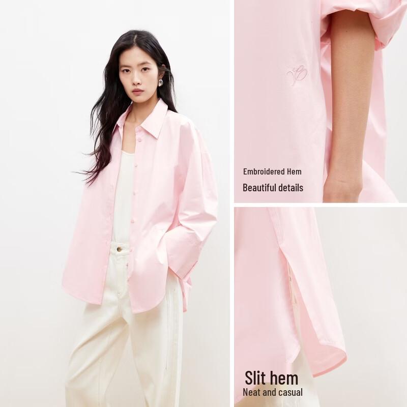 VEROMODA Women's Relaxed Fit Pure Cotton Polo Collar Shirt