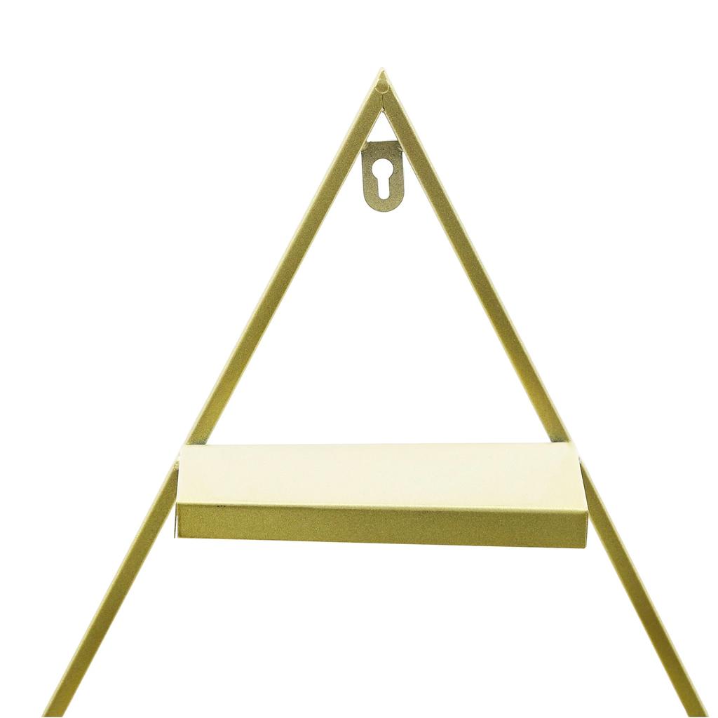 BYMAOCAR Gold Wall Mounted Nail Polish Rack, 6Pcs Triangular Cosmetic Display Shelves for Essential Oil Bottles, for Home/ Salon