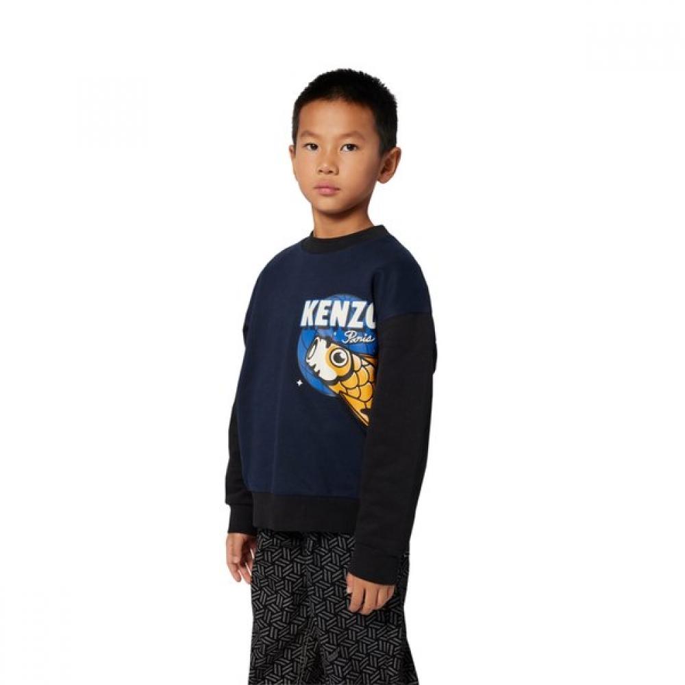 Kenzo Kids Koi Print Logo Sweatshirt 25fw Z256afw313