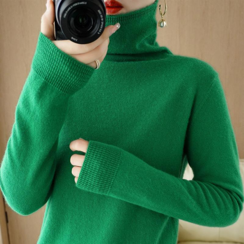 Turtleneck Pullover Fall/winter Cashmere Sweater Women Pure Color Casual Long-sleeved Loose Pullover Bottoming Women's