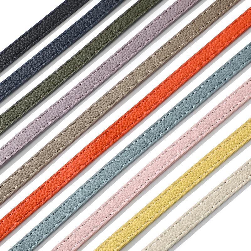 Mahuangshi Echtes Leder Litschi-Muster Taschenriemen A-74 - Dünner, langer Schulterriemen aus Rindsleder für Umhängetaschen, Einzelkauf.