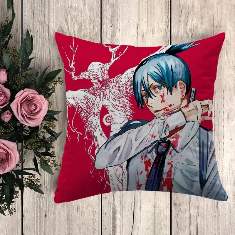 Anime Pillow Chainsaw Man Decorative Pillowcases  Sofa Cushions Cushion Cover  Pilow Cases Throw Pillows Fall Decor