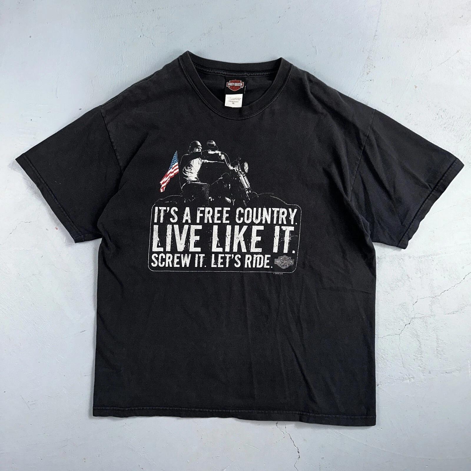 Harley Davidson Charleston SC VTG T Shirt Motorcycle Bike Graphic Free Country 2XL
